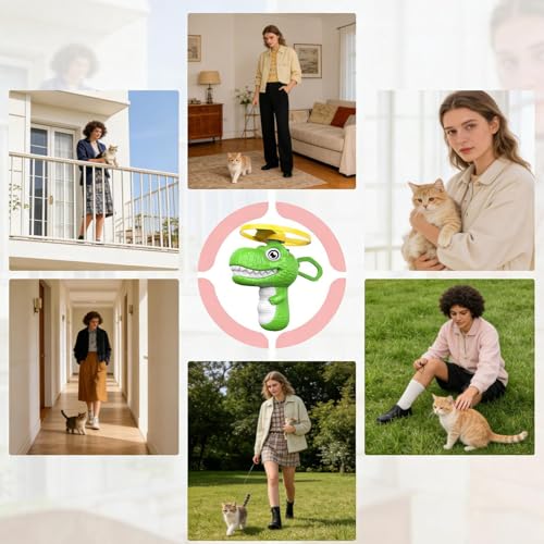 Disc Flying Toy, Fun Dinosaur Design, 11.5x3.5x12cm, Cat Toy Launcher, Cat Fetch and Hunt Toys, Easy to Use, for Yard, Garden, Balcony, Terrace Fun - color: Green