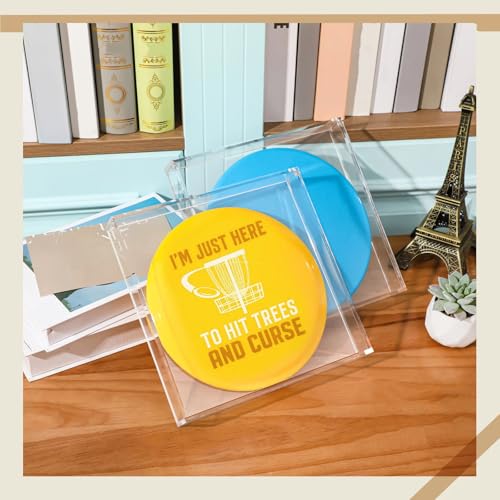 Beeveer 2 Pack Golf Disc Clear Display Case, 9 x 9 Inches Acrylic Disc Frame with Magnetic Lid Wall Mount Storage Memorabilia Protection Ideal Gifts for Golf Lover