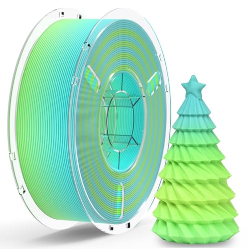 RAMBERY Matte Rainbow 3D Printing Filament Fast Color Change, Multi-Color PLA Filament for Most FDM 3D Printer, 1.75mm 1kg(2.2lbs), Matte Rainbow Blue-Green - color: B-matte Rainbow Blue-green, size: 1kg