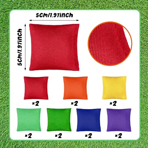 14 PCS Colorful Nylon Bean Bags Mini Bean Bags for Outdoor for Family Carnivals Team-Building Events