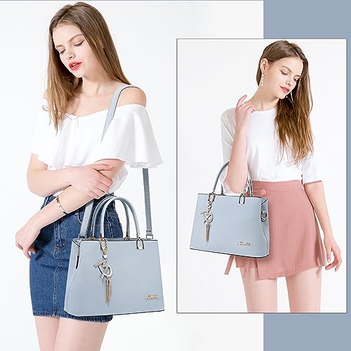 Womens Purses and Handbags Shoulder Bags Ladies Designer Top Handle Satchel Tote Bag - color: Light Blue