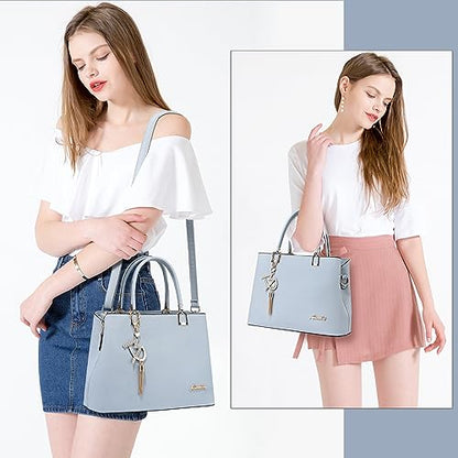 Womens Purses and Handbags Shoulder Bags Ladies Designer Top Handle Satchel Tote Bag - color: Light Blue