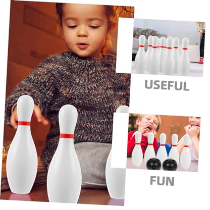 Yardwe 1Set Bowling Set Bowling for Indoor Pins Balls Sensory Fun for Kindergarten Promotes Family Bonding Teamwork Safe Sturdy Materials