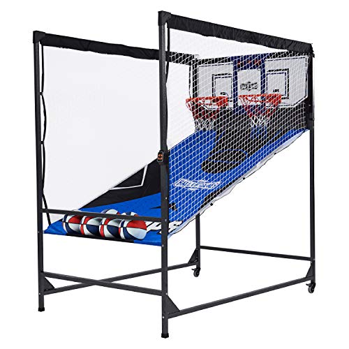 Hall of Games Premium Arcade Cage Basketball Game with Steel Frame and Polycarbonate Backboard - style: 88" Tall Steel Cage Extra Wide Game (w/Poly Backboard)
