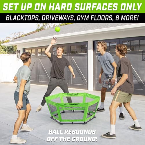 GoSports Slammo Rally - Vertical Net for Longer Rallies - Choose Original or Hardcourt Roundnet Game Set - style: Hardcourt
