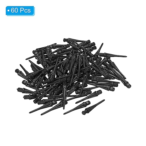PATIKIL Plastic Dart Tips 2BA Thread Soft Dart Tips Replacement Plastic Tip Soft Tip Dart Accessories - color: Black