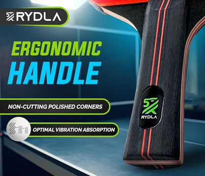 Professional Ping Pong Paddle – A Table Tennis Racket to Take Your Skill to the Next Level with Carbon Fiber Technology & Ergonomic Design – Premium Rubber & Sponge for Powerfull Speed & Spin.
