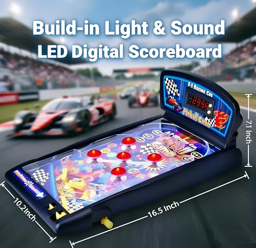 Arcade Pinball Game,Electronic Tabletop Pinball Machine for Kids and Seniors with Lights & Sounds,LED Digital Scoreboard,Age 6+
