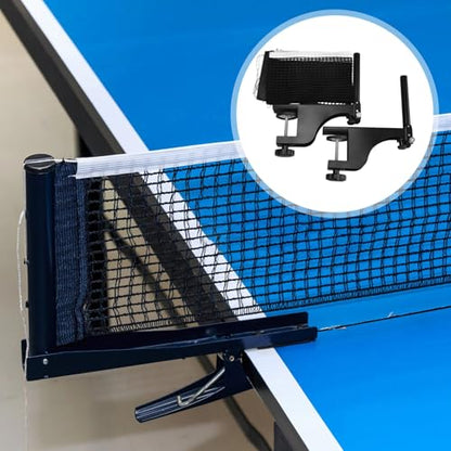 Table Tennis Net Set, Adjustable Clamp Post, Retractable Net, 2 Sets for Indoor Play