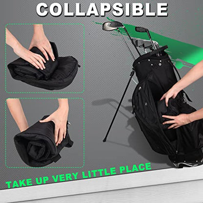 Big Teeth Golf Sunday Bag, Small Golf Bag Lightweight, Par 3 Golf Bag for A Few Clubs Driving Range, Practice with Carry Shoulder Strap Foldable Multi-Colour - color: Black