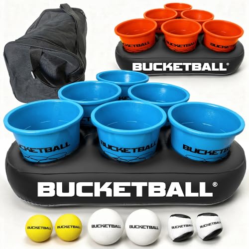 BucketBall | Original, Largest & Most Durable Brand | Supports USA Jobs | Ultimate Outdoor & Tailgate Game | Perfect for Beach, Pool, Lawn, Yard, Camping - color: Beach Edition, style: Party Pack