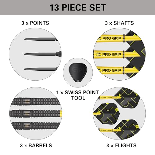 Target Darts Bolide Void 90% Tungsten Dart Set, Steel Tip Swiss Point Darts | 21G/22G/23G/24G/25G/25G | Professional Darts Sets, Black Darts, Swiss Point Tool Included - size: 24G, style: Barrel 03