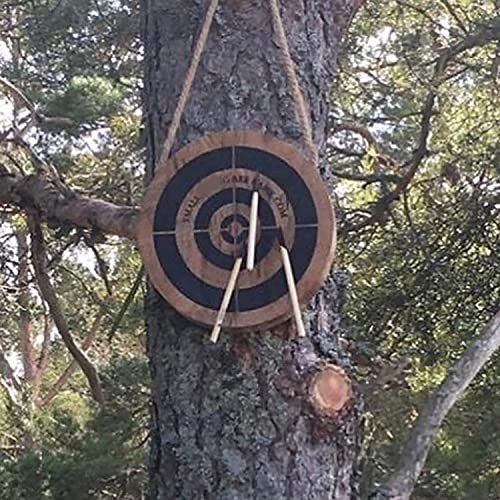 Dart Board, Wooden Target Board Set, Dart and Axe Game Target Darts Throwing Axe Paulownia Round Board, Can Also Be Used for Wall Decoration Pendants