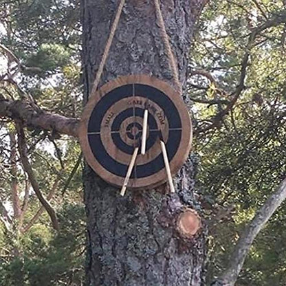 Dart Board, Wooden Target Board Set, Dart and Axe Game Target Darts Throwing Axe Paulownia Round Board, Can Also Be Used for Wall Decoration Pendants