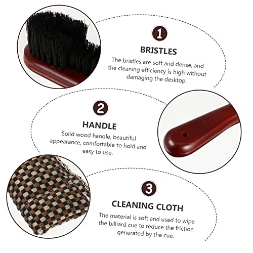 Abaodam Billiard Table Rail Brush Set Sturdy Pool Table Cleaning Brush Sturdy Bristles for Easy Maintenance