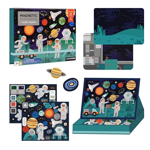 Petit Collage Outer Space Play Scene Mix and Match Magnetic Pieces, Ages 3+, 2 Scenes and 54 Pieces - color: Mag Play Scene Outer Space