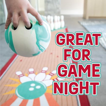 MindWare Oh So Fun! Deluxe Bowling Pins, Ball & Rug Set – Safe & Fun Foam Bowling Set for Kids Ages 3 & Up