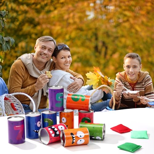 HyDren 13 Pcs Carnival Can Bean Games Bag Toss Festival Party Games for Kids Adults Carnival Supplies for Outdoor Indoor Family Birthday Homeschooling Lawn Yard Backyard Activities Game