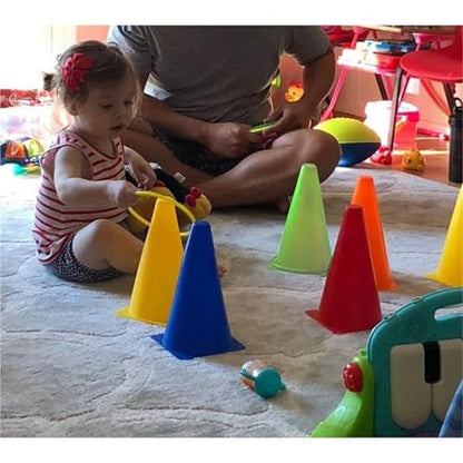 Sports Cones Ring Toss Outdoor Games Combo Set For Park Backyard Lawn Playground Sensory Integration Toys