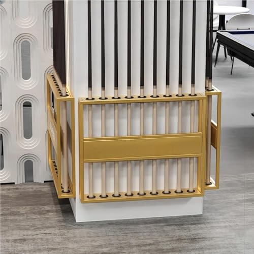 Wall Mounted Pool Cue Rack, Metal Billiard Cue Holder for 9 Sticks, Double Layer U-Shaped Slots, Space-Saving Pool Stick Wall Rack for Play Room, Club, Bar, Office Gym (Silver) - color: Silver