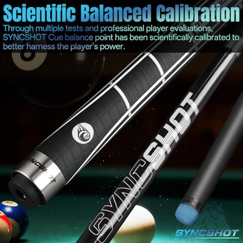 Carbon Fiber Pool Cue Stick 58" Professional Pool Sticks for Adults Full Carbon Technology Tacos De Billiar Low Deflection Billiard Pool Table Cues 3 Colors Available - color: Black- H1