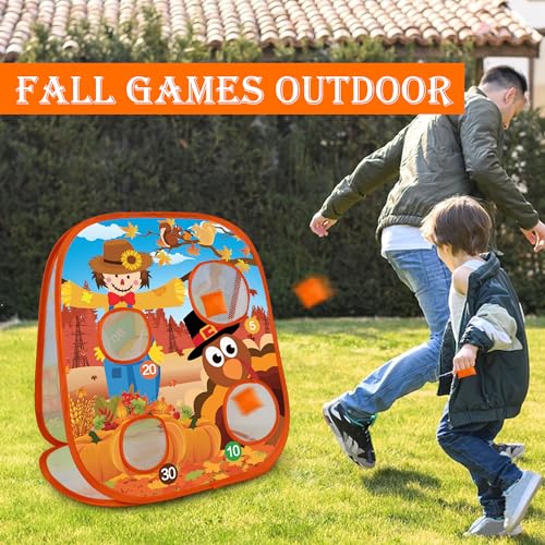 Fall Thanksgiving Bean Bag Toss Games for Kids, Fall Festival Party Games Outdoor Indoor Turkey Dart Board for Kids Carnival Games Toys Thanksgiving Party Favors for Boys Girls Family Yard Games