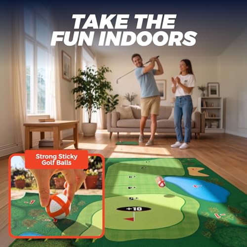 TOY Life Chipping Golf Game Mat Indoor Outdoor Games for Adults and Family Kids Outdoor Play Equipment Stick Chip Game Indoor Golf Set Backyard Games Outdoor Toys for Kids - style: Golf Green Style