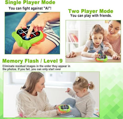 Electronic Tic Toe Tac Bolt Game, 3-in-1 My toeTac Digital Tic Toe Tac Game, Travel Board Fidgets Games for Kids 4 8 12, Brain Memory Games for Kids, Birthday Toy for Girl Boy