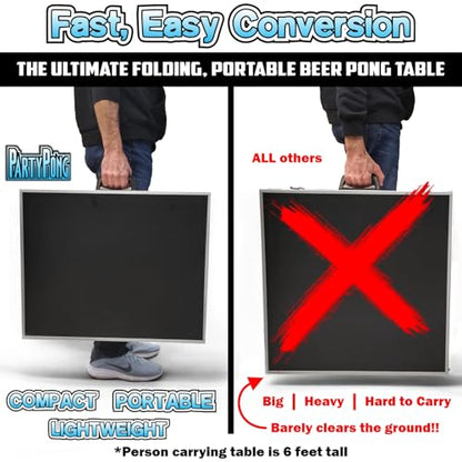 8-Foot Regulation Length Folding Table w/Optional Cup Holes, LED Lights, Custom Graphic (Choose Your Model) - color: Custom, style: w/ LED Lights & Cup Holes