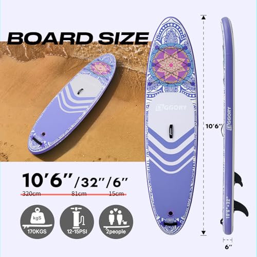 Inflatable Paddle Board,Stand Up Paddle Board Set, Extra Wide SUP Board with Removable Fin, Floating Paddle, Hand Pump, Waterproof Phone Pouch,Traveling Board - color: TT purple