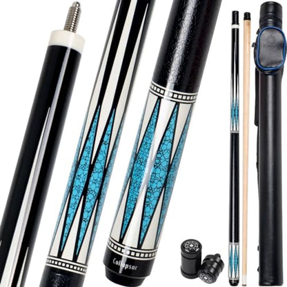 Collapsar CA Pool Stick with 1X1 Hard Case,58" Maple Professional Billiard Cue Stick,19-21 oz Pool Cue Set - color: CA007+Joint Protector+Hard Case, size: 20 ounce