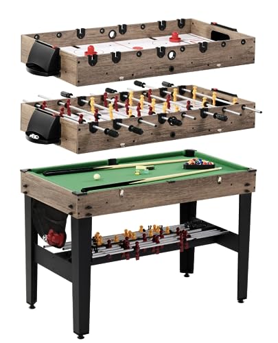 3-in-1 Combination Game Table Air Powered Hockey Foosball Billiards Pool