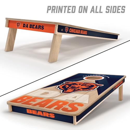 YouTheFan NFL 2' x 4' Slogan Series Professional Wood Cornhole Game with Logo Bags - color: Chicago Bears