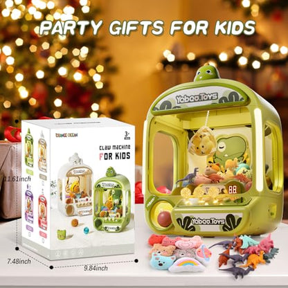 Claw Machine for Kids, Dinosaur Toy Claw Machine Large, Mini Arcade Machine with Prizes Toys Refill Inside, Kids Vending Game Machine, Party Prize Candy Dispenser, Easter Gift for Girls Boys - style: Dinosaurs