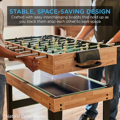 Best Choice Products 2x4ft Combo Game Table Set for Home, Game Room, Friends & Family w/Hockey, Foosball, Pool, Shuffleboard, Ping Pong, Chess, Checkers, Bowling, and Backgammon - color: Gray
