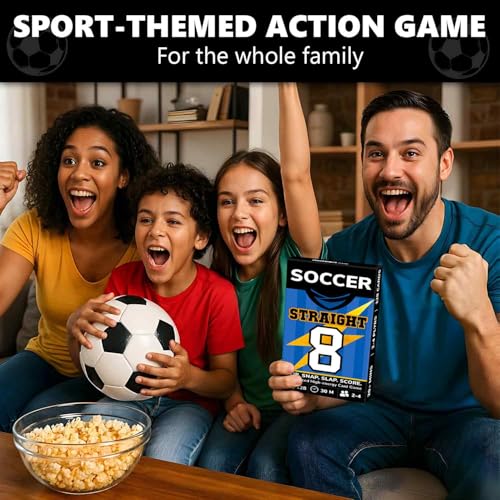 Quokka Soccer Fast-Paced Card Game for Kids & Adults – 128 Cards & Easy Rules – Quick & Fun Matching Game – 2-4 Players – Ages 8+ – Perfect for Family Games Night, Travel and Parties - color: Soccer