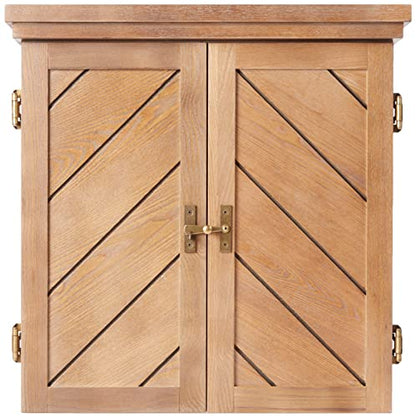 American Legend Charleston Solid Wood Bristle Dartboard Cabinet Set - Includes 18” dartboard and 6 steel tip darts