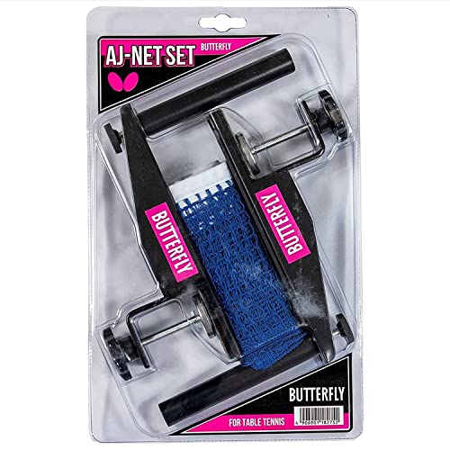 Butterfly AJ Table Tennis Net Set – The AJ Net Set Fits Table Tennis Tables up to 1.75 inches Thick – Length of the Net Set is 72 inches – Adjustable Height and Tension