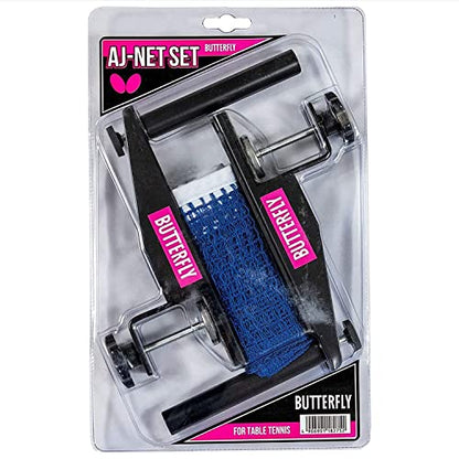 Butterfly AJ Table Tennis Net Set – The AJ Net Set Fits Table Tennis Tables up to 1.75 inches Thick – Length of the Net Set is 72 inches – Adjustable Height and Tension