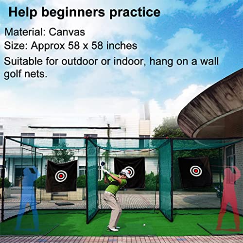 58" x 58" Golf Target Cloth - Hitting Practice Target for Indoor/Outdoor Training - style: Black