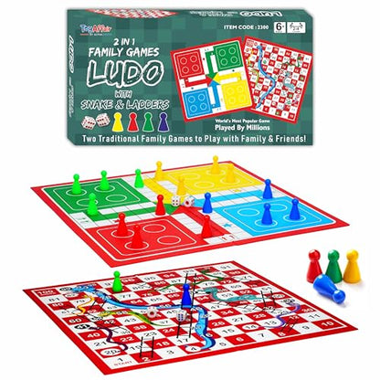Ankit Toys & Games Ludo & Snakes and Ladders Board Game Set Classic 2in1 Family Fun for Kids and Adults (Standard Edition)