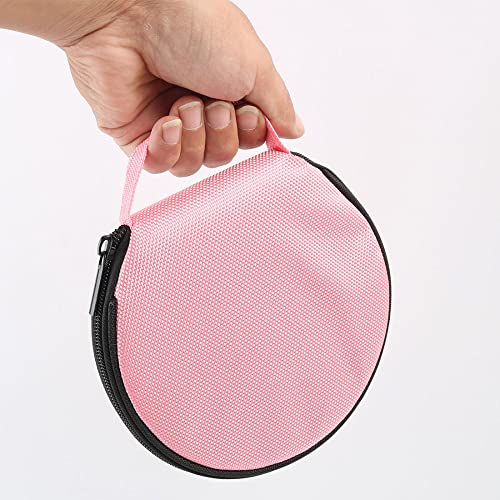 uxcell Round Shaped CD DVD Holder Storage Bag Case 20 Pieces Disc Pink