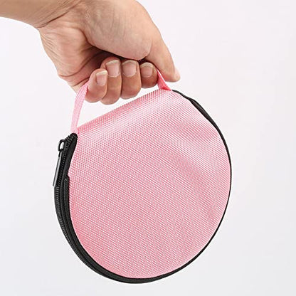 uxcell Round Shaped CD DVD Holder Storage Bag Case 20 Pieces Disc Pink
