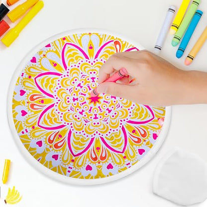 Mototo 36 Pieces Foldable Flying Disc Fans with Bag Folding Pocket Toy Set DIY Creative Gift Handheld Fabric Fan for Fun Party Favors Summer Outdoor Activity Game Halloween, White - color: White