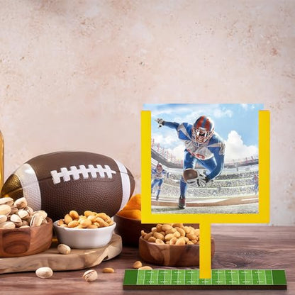 6 Pcs Football Goal Post Table Decorations Wooden Field Goal Post Centerpieces 4.3 x 3.9 Inch Photo Frame with Base for Table Fans Sport Birthday Supplies