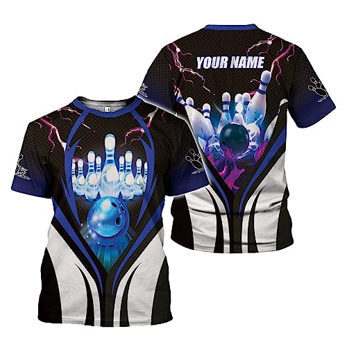 Rivelus Personalized Name Bowling Shirts for Men and Women 3D, Bowling Shirts for Team Bowling, Bowling Shirts Gift - color: Blm22