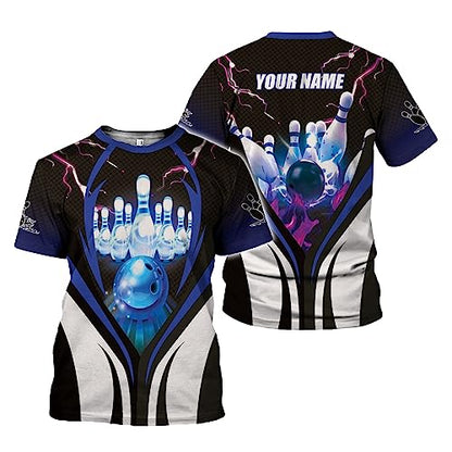 Rivelus Personalized Name Bowling Shirts for Men and Women 3D, Bowling Shirts for Team Bowling, Bowling Shirts Gift - color: Blm22