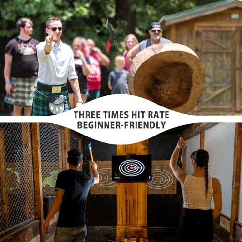 NedFoss Throwing Axes and Tomahawks, 3.14" Blades Throwing Axe Pack of 3 | 11.1" Full Tang Throwing Axe Set, Tomahawk Axe with Nylon Sheath for Axe Throwing Game, Recreation and Competition