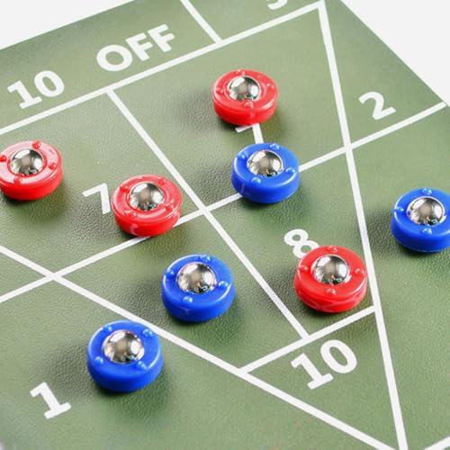 BESTonZON 20pcs Tabletop Shuffleboard Pucks Mini Shuffleboard Replacement Pieces Set Blue and Red Accessories Portable Curling Equipment for Tabletop Play