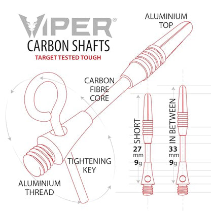 Viper Carbon Fiber High Performance Ultra-Light Dart Shafts, Set of 3 - color: Blue, size: InBetween